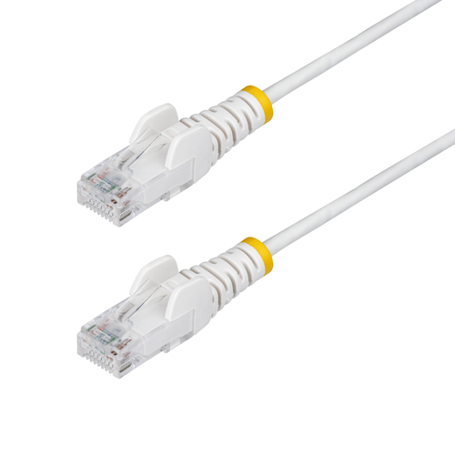 StarTech.com 10m White Slim CAT6 Ethernet Cable, Snagless, 100W PoE, UTP, LSZH, 28AWG Pure Bare Copper Wire, Slim RJ45 Network Patch Cord w/Strain Reliefs, Fluke Tested