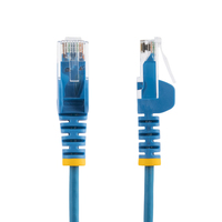StarTech.com 15m Blue Slim CAT6 Ethernet Cable, Snagless, 100W PoE, UTP, LSZH, 28AWG Pure Bare Copper Wire, Slim RJ45 Network Patch Cord w/Strain Reliefs, Fluke Tested