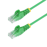 StarTech.com 15m Green Slim CAT6 Ethernet Cable, Snagless, 100W PoE, UTP, LSZH, 28AWG Pure Bare Copper Wire, Slim RJ45 Network Patch Cord w/Strain Reliefs, Fluke Tested