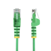 StarTech.com 2m Green Slim CAT6 Ethernet Cable, Snagless, 100W PoE, UTP, LSZH, 28AWG Pure Bare Copper Wire, Slim RJ45 Network Patch Cord w/Strain Reliefs, Fluke Tested