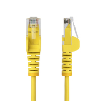 StarTech.com 2m Yellow Slim CAT6 Ethernet Cable, Snagless, 100W PoE, UTP, LSZH, 28AWG Pure Bare Copper Wire, Slim RJ45 Network Patch Cord w/Strain Reliefs, Fluke Tested