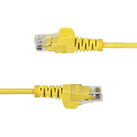 StarTech.com 2m Yellow Slim CAT6 Ethernet Cable, Snagless, 100W PoE, UTP, LSZH, 28AWG Pure Bare Copper Wire, Slim RJ45 Network Patch Cord w/Strain Reliefs, Fluke Tested
