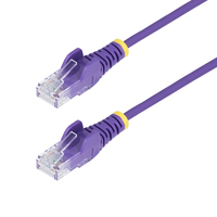 StarTech.com 5m Purple Slim CAT6 Ethernet Cable, Snagless, 100W PoE, UTP, LSZH, 28AWG Pure Bare Copper Wire, Slim RJ45 Network Patch Cord w/Strain Reliefs, Fluke Tested