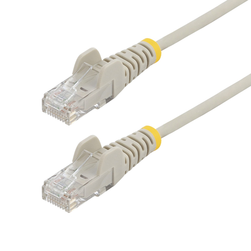 StarTech.com 7m Gray Slim CAT6 Ethernet Cable, Snagless, 100W PoE, UTP, LSZH, 28AWG Pure Bare Copper Wire, Slim RJ45 Network Patch Cord w/Strain Reliefs, Fluke Tested