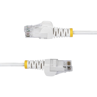 StarTech.com 7m White Slim CAT6 Ethernet Cable, Snagless, 100W PoE, UTP, LSZH, 28AWG Pure Bare Copper Wire, Slim RJ45 Network Patch Cord w/Strain Reliefs, Fluke Tested