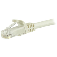 StarTech.com 7.5m CAT6 Ethernet Cable - White CAT 6 Gigabit Ethernet Wire -650MHz 100W PoE RJ45 UTP Network/Patch Cord Snagless w/Strain Relief Fluke Tested/Wiring is UL Certified/TIA