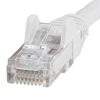 StarTech.com 50ft CAT6 Cable - White CAT6 Ethernet Cable - Gigabit Ethernet Wire - 650MHz 100W PoE RJ45 UTP CAT 6 Network/Patch Cord Snagless - Fluke Tested/Wiring is UL Certified/TIA