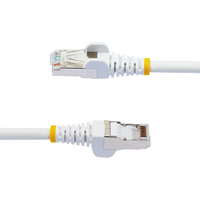 StarTech.com 1.5m CAT6a Ethernet Cable - White - Low Smoke Zero Halogen (LSZH) - 10GbE 500MHz 100W PoE++ Snagless RJ-45 w/Strain Reliefs S/FTP Network Patch Cord