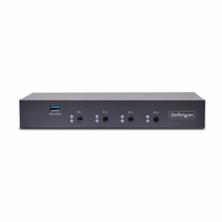 StarTech.com 4-Port KM Switch with Mouse Switching, USB Switch for Keyboard/Mouse, 3.5mm/USB Audio, Peripheral Sharing for 4 Computers, TAA Compliant