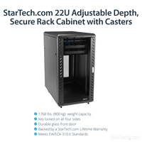 StarTech.com 22U 36in Knock-Down Server Rack Cabinet with Casters