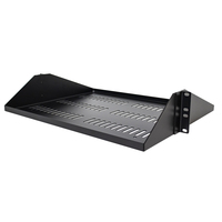 StarTech.com 2U Server Rack Shelf, Center Mounted Universal Vented Rackmount Cantilever Tray for 19