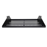 StarTech.com 2U Server Rack Shelf, Center Mounted Universal Vented Rackmount Cantilever Tray for 19