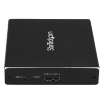 StarTech.com Dual-Slot Drive Enclosure for M.2 SATA SSDs - USB 3.1 (10Gbps) - RAID
