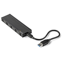 StarTech.com USB-C 10Gbps to M.2 NVMe or M.2 SATA SSD Enclosure - Portable External M.2 PCIe/SATA NGFF SSD Aluminum Case - USB Type-C & USB-A Host Cables - Supports 2230/2242/2260/2280