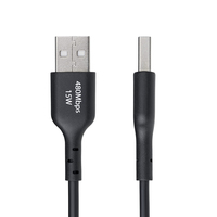 StarTech.com 3ft (1m) USB-A to USB-C Charging Cable, Charge & Sync, 3A, USB 2.0, TPE Jacket - Black USB Charging Cord