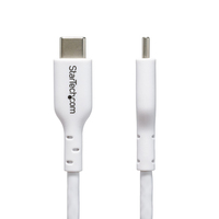 StarTech.com 1m (3.3ft) White USB-C Charging Cable, USB C Cable, USB 2.0 Type-C Laptop Charger Cord, 60W 3A Power Delivery, TPE Jacket, USB-C Data Transfer Cable, M/M