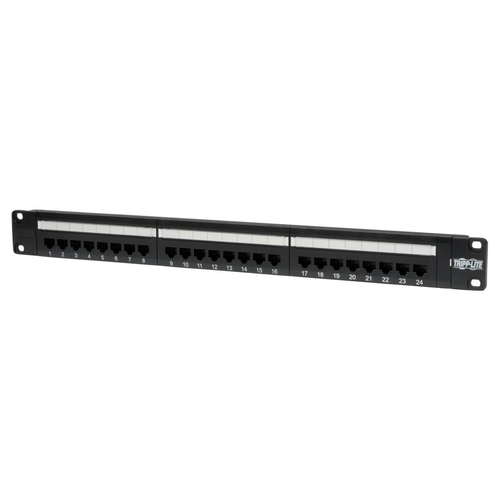 Tripp Lite N052-024 24-Port 1U Rack-Mount Cat5e 110 Patch Panel, 568B, RJ45 Ethernet, TAA