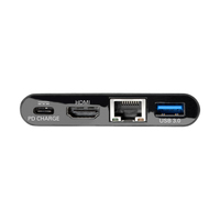 Tripp Lite U444-06N-HGUB-C USB-C Multiport Adapter - HDMI, USB 3.2 Port, GbE, 60W PD Charging, HDCP, Black