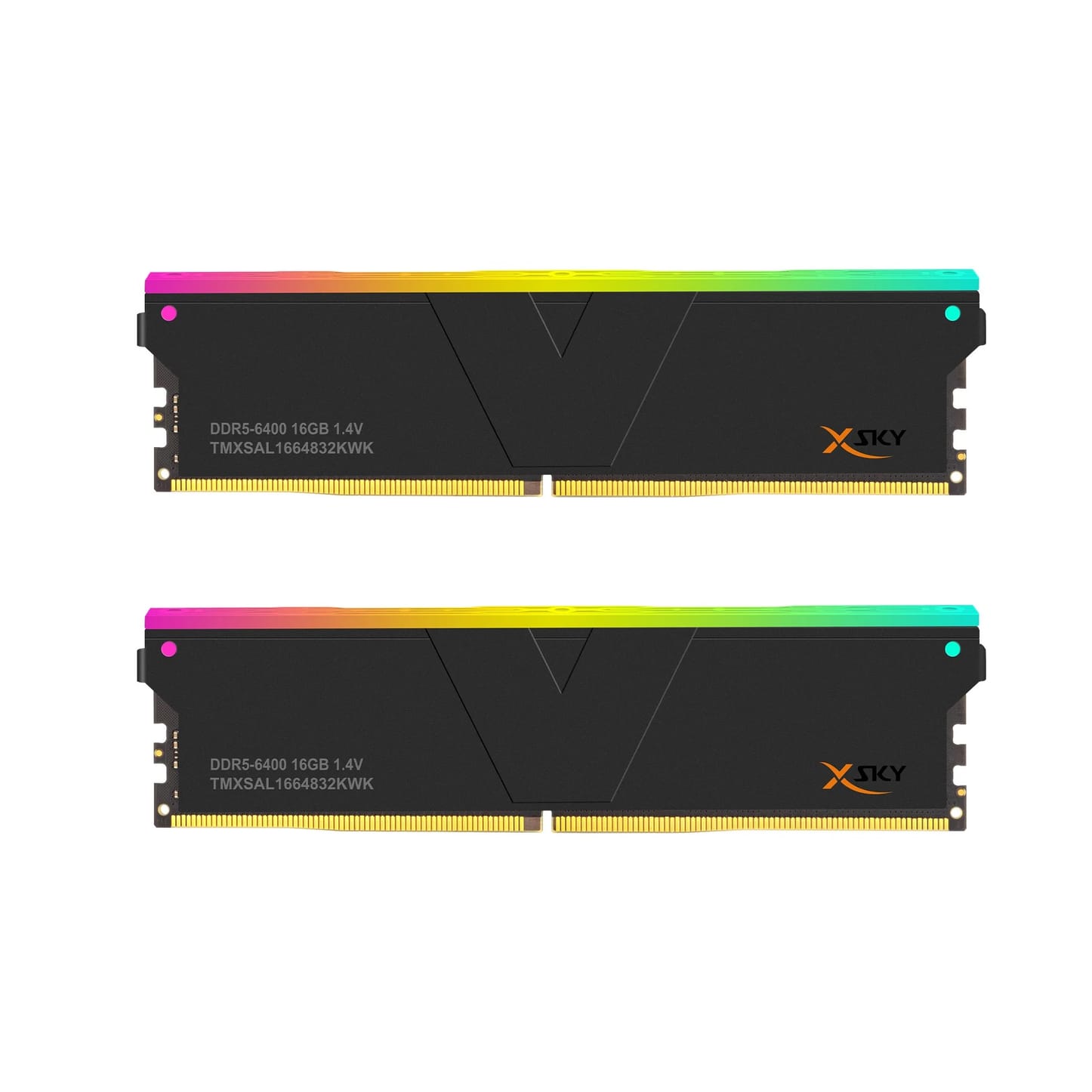 V-Color Manta XSky RGB 32GB (2x16GB) DDR5 C32 6400MHz Dual Channel Kit - Black