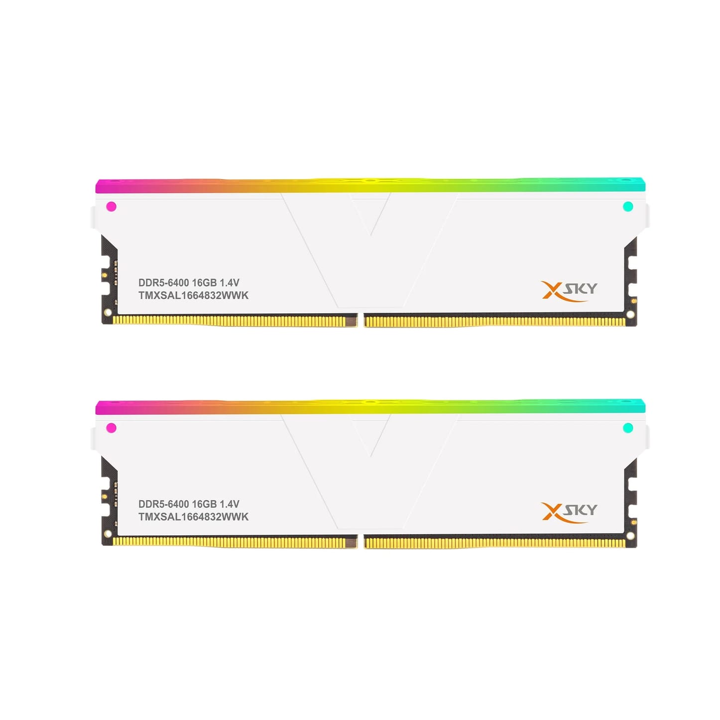 V-Color Manta XSky RGB 32GB (2x16GB) DDR5 C32 6400MHz Dual Channel Kit - White