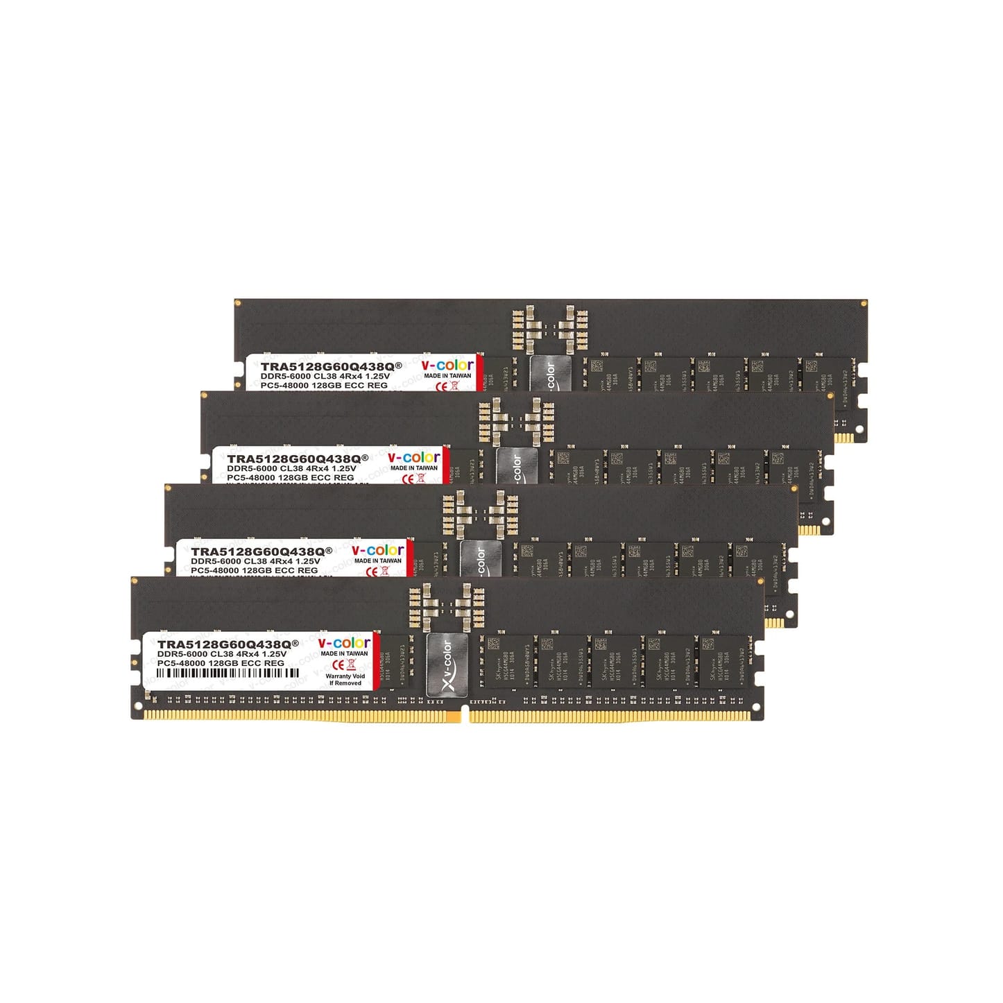 V-Color OC RDIMM EXPO 512GB (4x128GB) DDR5 C38 6000MHz Quad Channel Kit