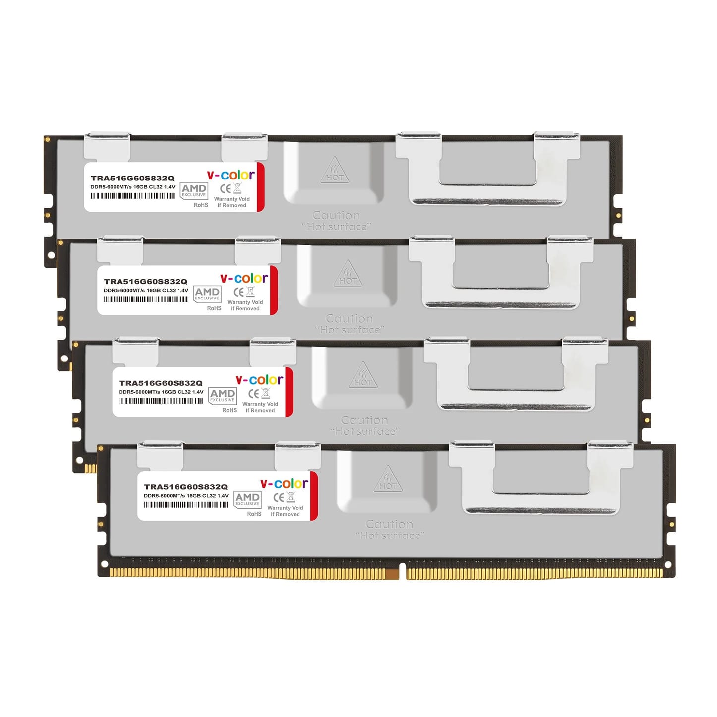 V-Color OC RDIMM EXPO 64GB (4x16GB) DDR5 C32 6000MHz Quad Channel Kit