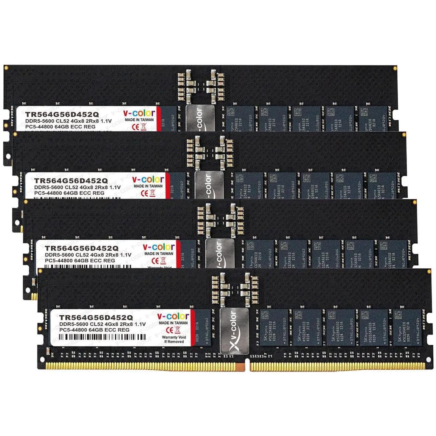 V-Color RDIMM JEDEC 256GB (4x64GB) DDR5 C52 5600MHz Quad Channel Kit