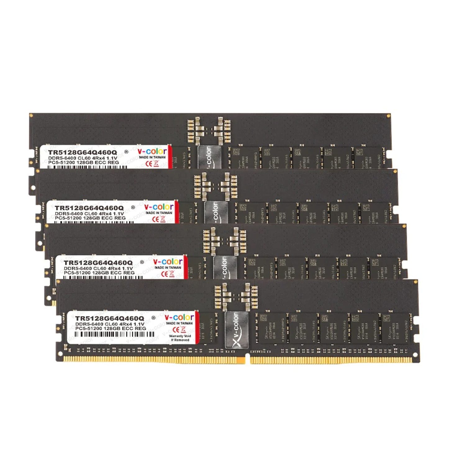 V-Color RDIMM JEDEC 512GB (4x128GB) DDR5 C60 6400MHz Quad Channel Kit