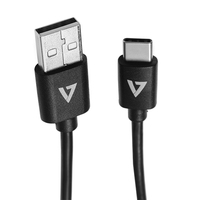 V7 Black USB Cable USB 2.0 A Male to USB-C Male 2m 6.6ft