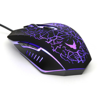 Varr Gaming USB Mouse, Adjustable DPI (800, 1200, 1600 or 2400dpi), USB, Optical, 6 Button with Scroll Wheel, LED light backlight : gradually lit (red-blue-yellow-purple)