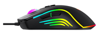 Varr Gaming USB Wired Mouse, Black (with massive amount of LED backlight effects), Adjustable DPI (1000, 1600, 3200 or 6400dpi), Seven Button with Scroll Wheel, LED backlights with millions of colour and effect changes, Popular USB-A connection, Optical, 
