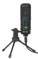 Varr Gaming USB Microphone, Tripod Stand Y Pop Filter Set, Microphone sensitivity 25m V/Pa (-36dB±2dB), Optimal sound distance 150 to 300mm max, 45° degree, USB-A to USB-B 1.5m cable included (USB-B input into microphone)