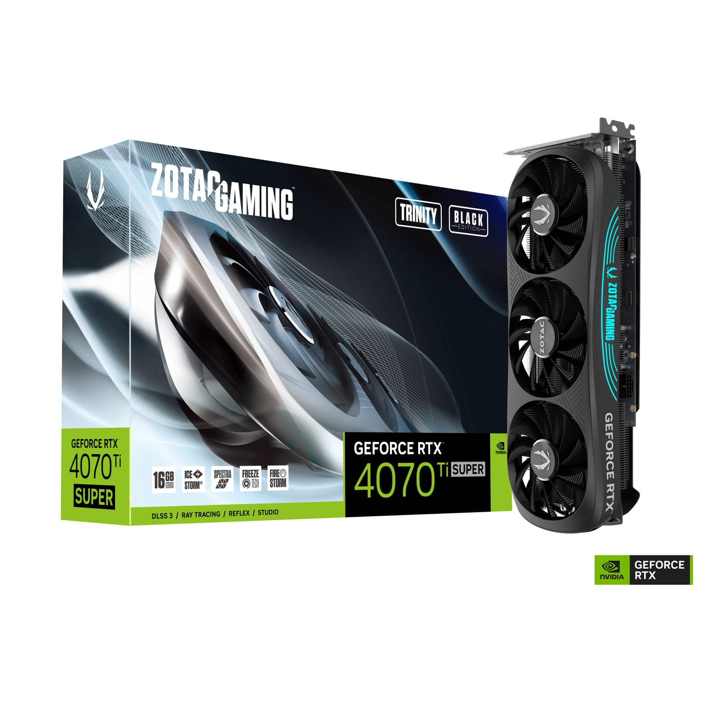 Zotac GeForce RTX 4070 TI Super Trinity Black 16Gb Graphics Card