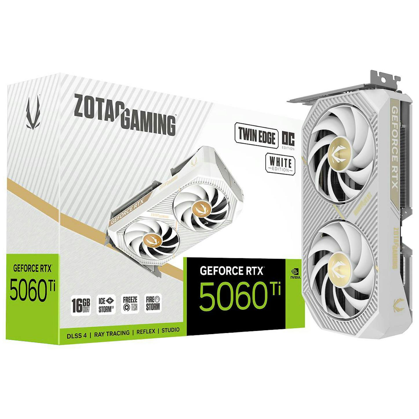 Zotac GeForce RTX 5060 Ti Twin Edge OC White 16GB GDDR7 PCI-E Graphics Card
