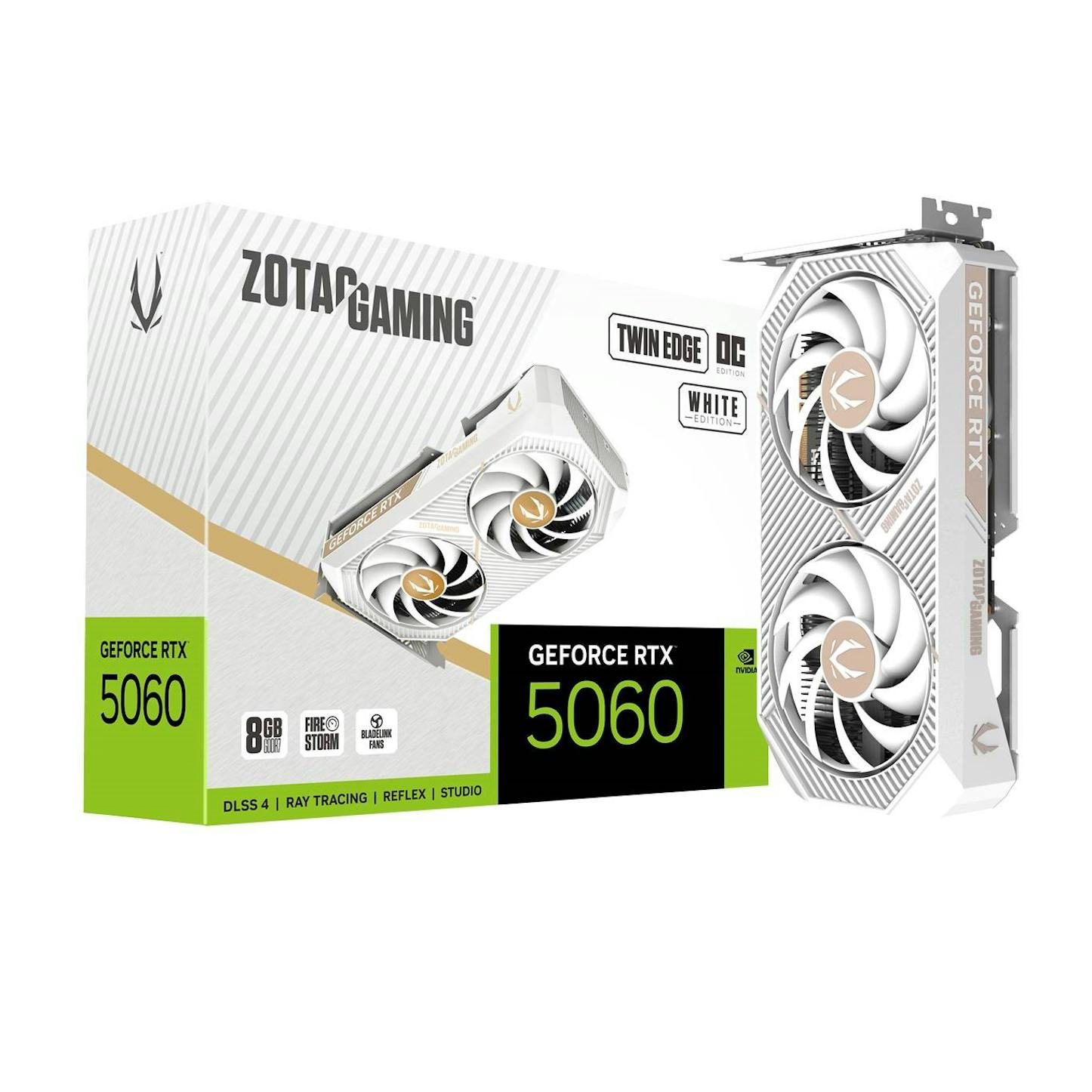 Zotac GeForce RTX 5060 Twin Edge OC White Edition 8GB GDDR7 PCI-Express Graphics Card