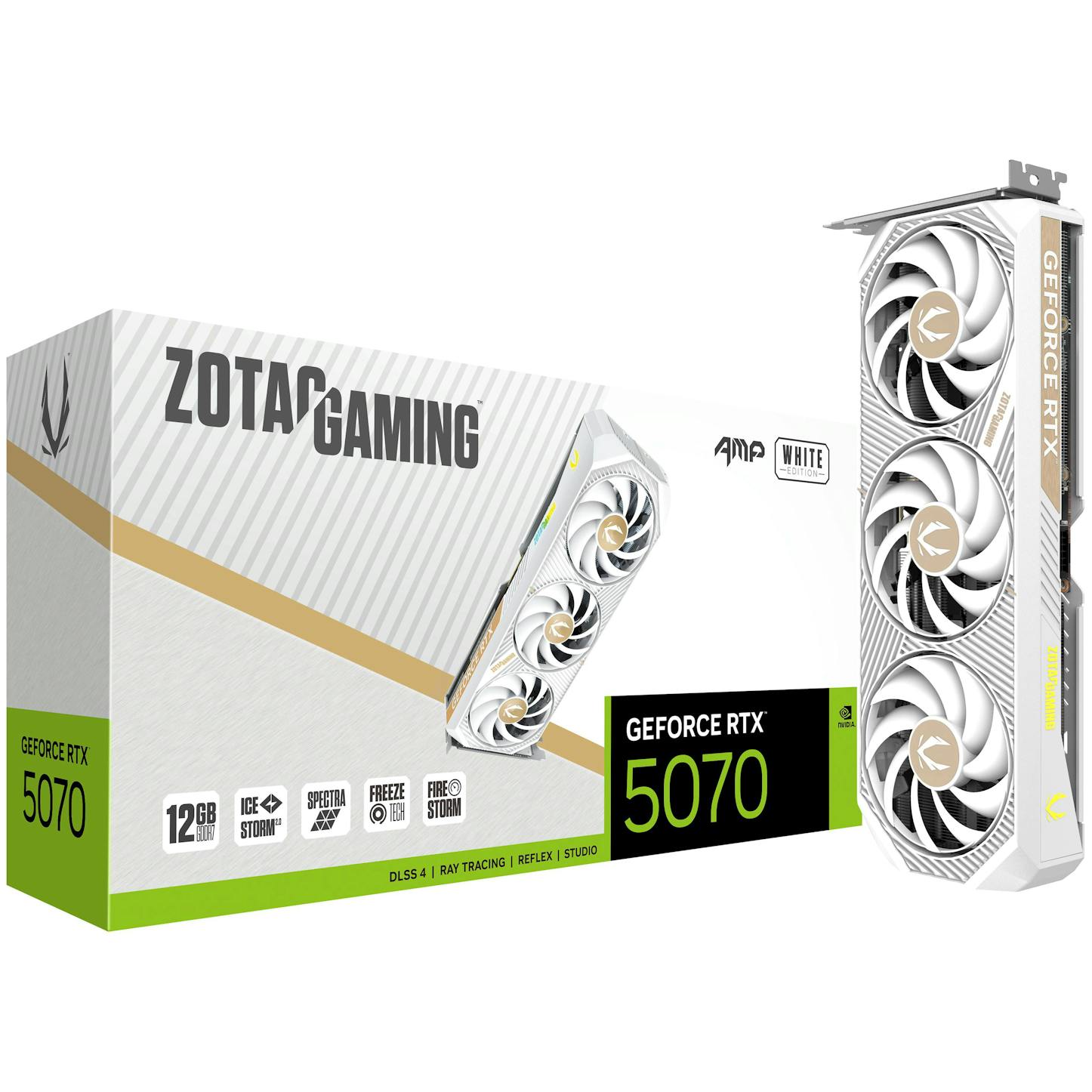 Zotac GeForce RTX 5070 AMP White Edition 12GB GDDR7 PCI-Express Graphics Card